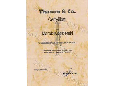 Certyfikat Thumm & Co.